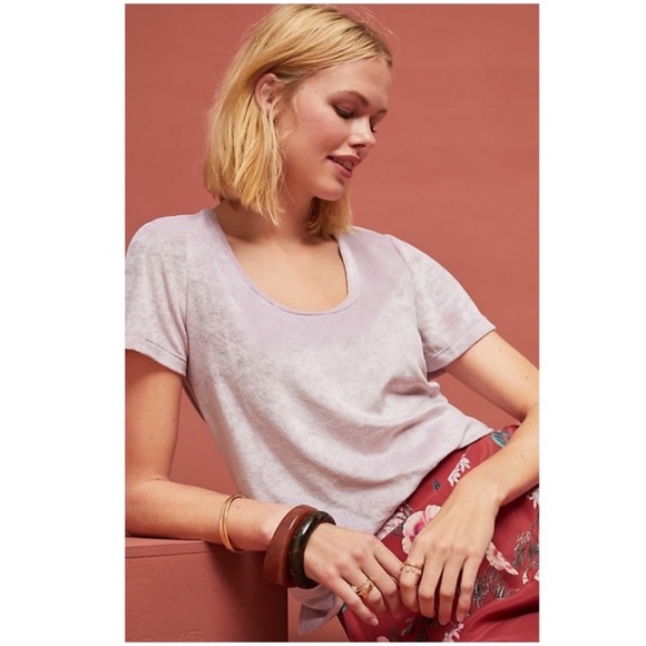 Anthropologie Crushed Velvet Pure + Good Tee - Picture 2 of 5